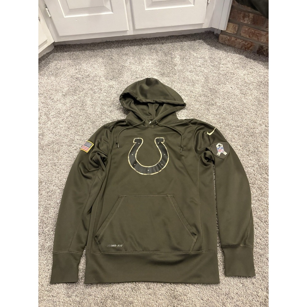 Indianapolis Colts Hoodie Mens Small Green NFL Football Nike Salute To Service